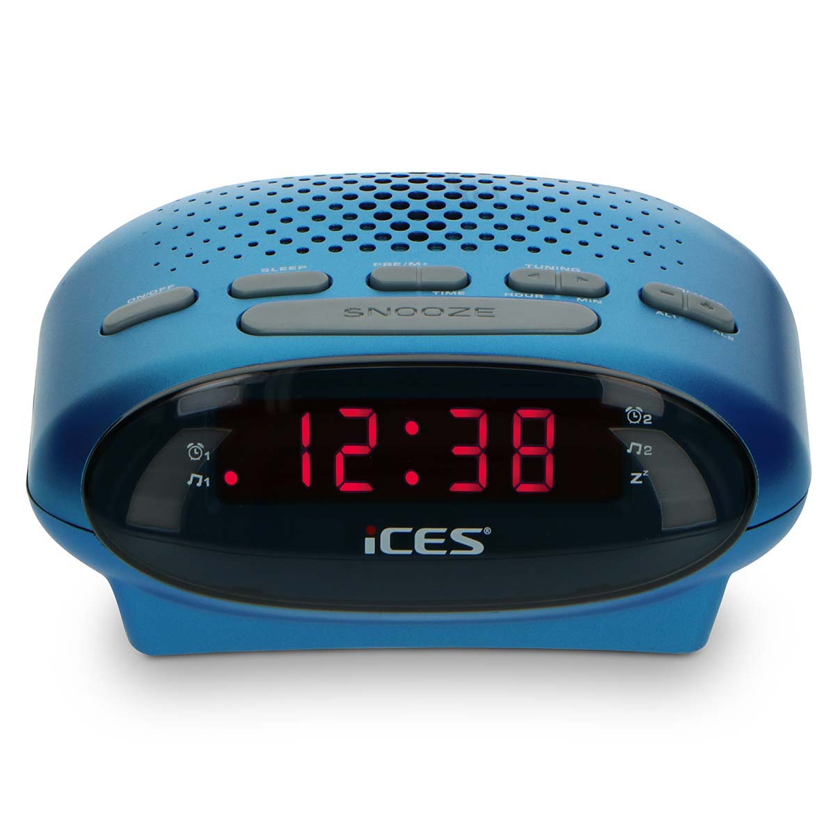 Ices ICR210 Blue FM Clock radio LencoCatalog