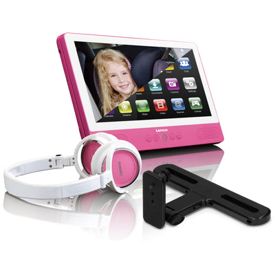 LENCO TDV901PK - 9 inch Android 7.0 tablet/DVD player Incl. headphone - Pink