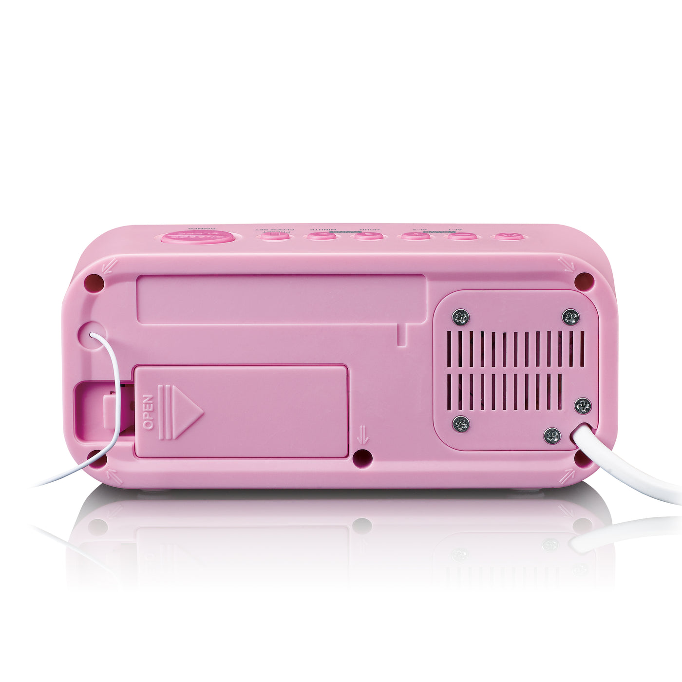 LENCO CR-205PK - Alarm clock radio with sticker set - Pink