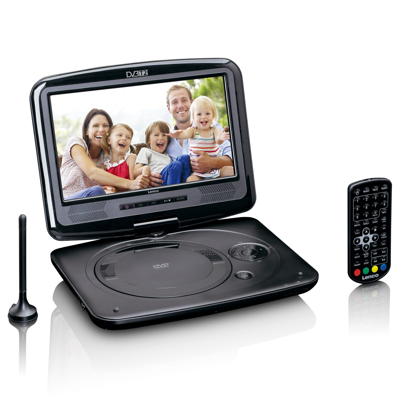 LENCO DVP-9463BK - 9" Portable DVD-player with HD DBV T2 reception - Black