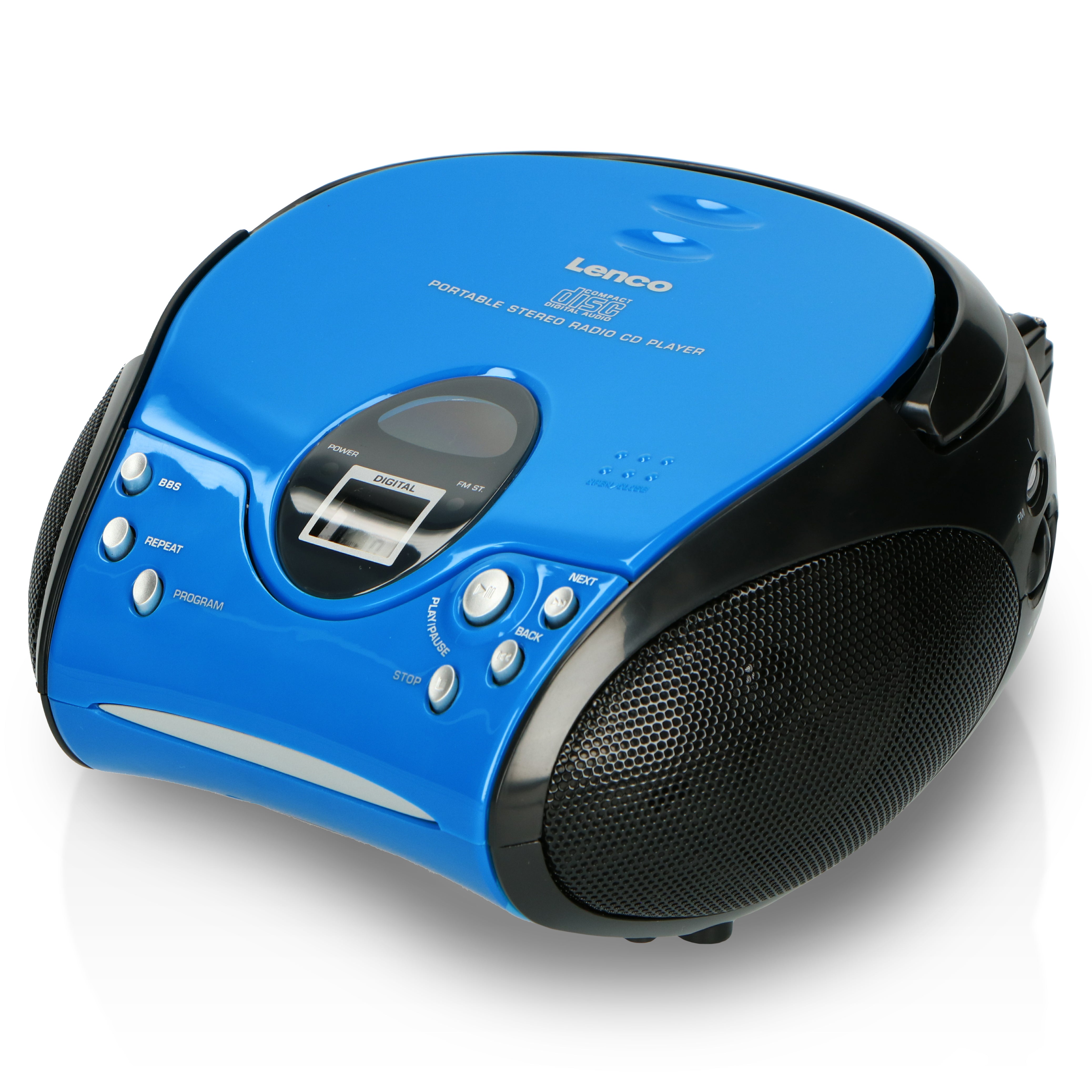 LENCO SCD-24 Blue/Black - Portable stereo radio player – Bl with Lenco-Catalog FM - CD