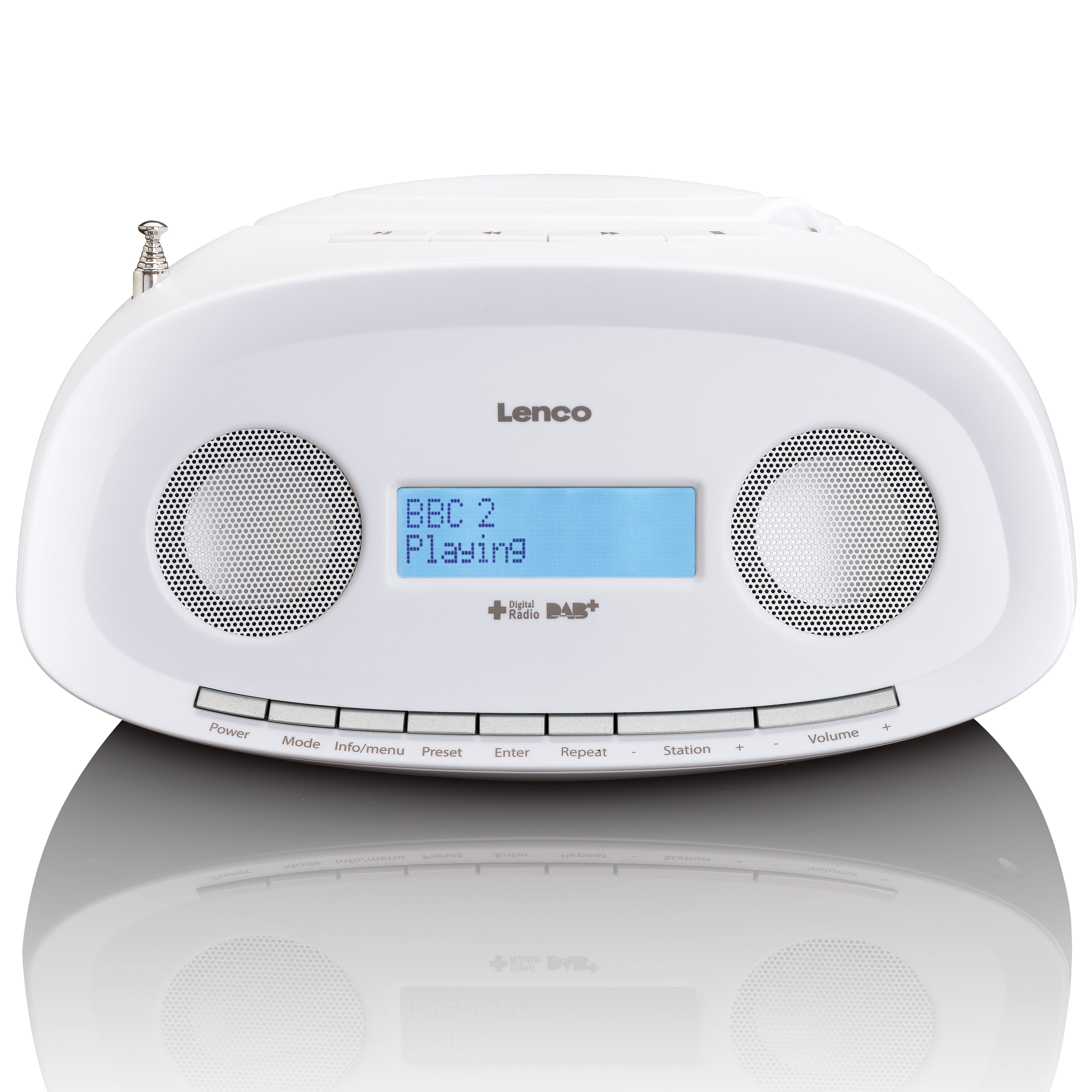 LENCO SCD-69WH - DAB+, FM boombox with CD, MP3, USB - White