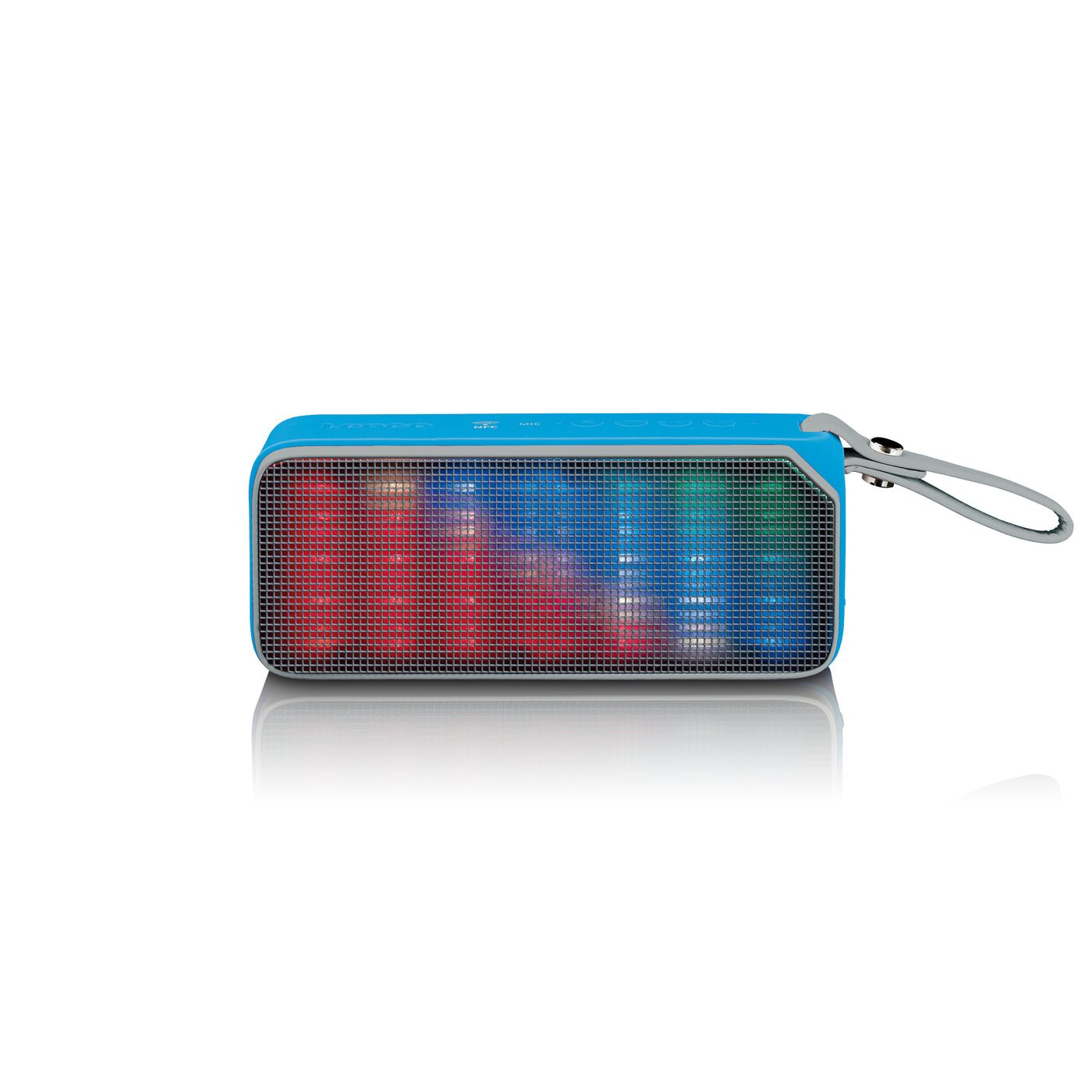 LENCO BT-191BU - Bluetooth® stereo speaker splashproof with party lights - Blue