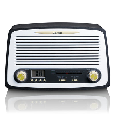 LENCO SR-02GY FM Retro Table Radio in - clock