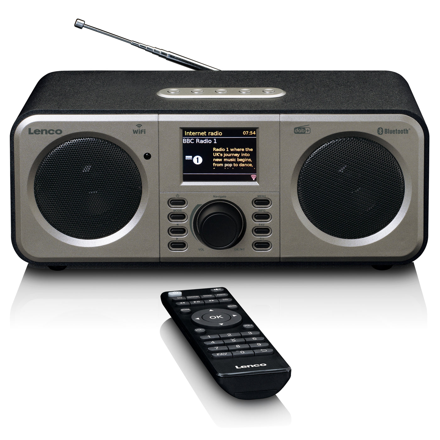 LENCO DIR-140BK - Stereo Internet radio with DAB+ FM and Bluetooth® radio - Black