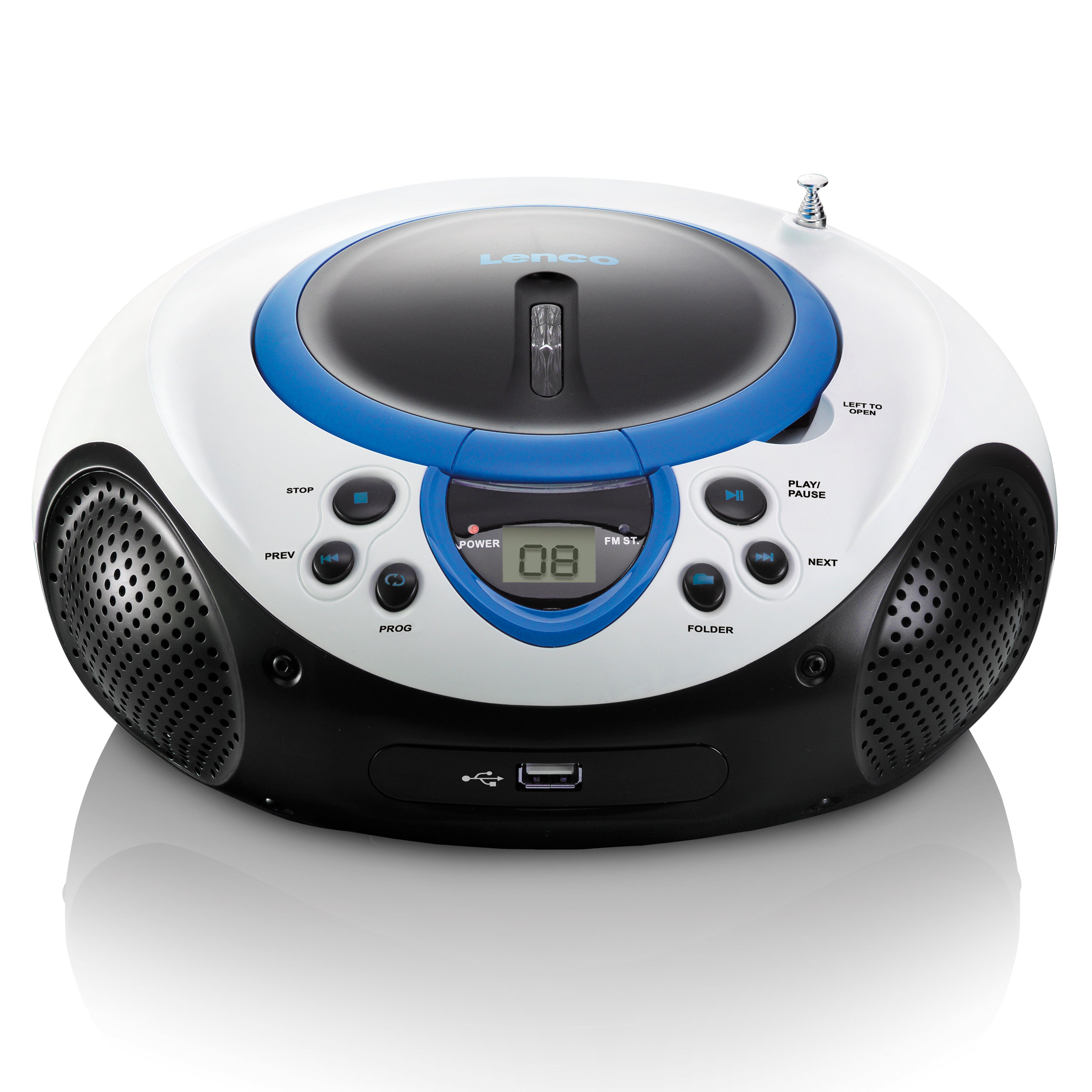 Radio FM LENCO - SCD-38 – Blue USB player Blue -Catalog and USB CD Lenco - Portable