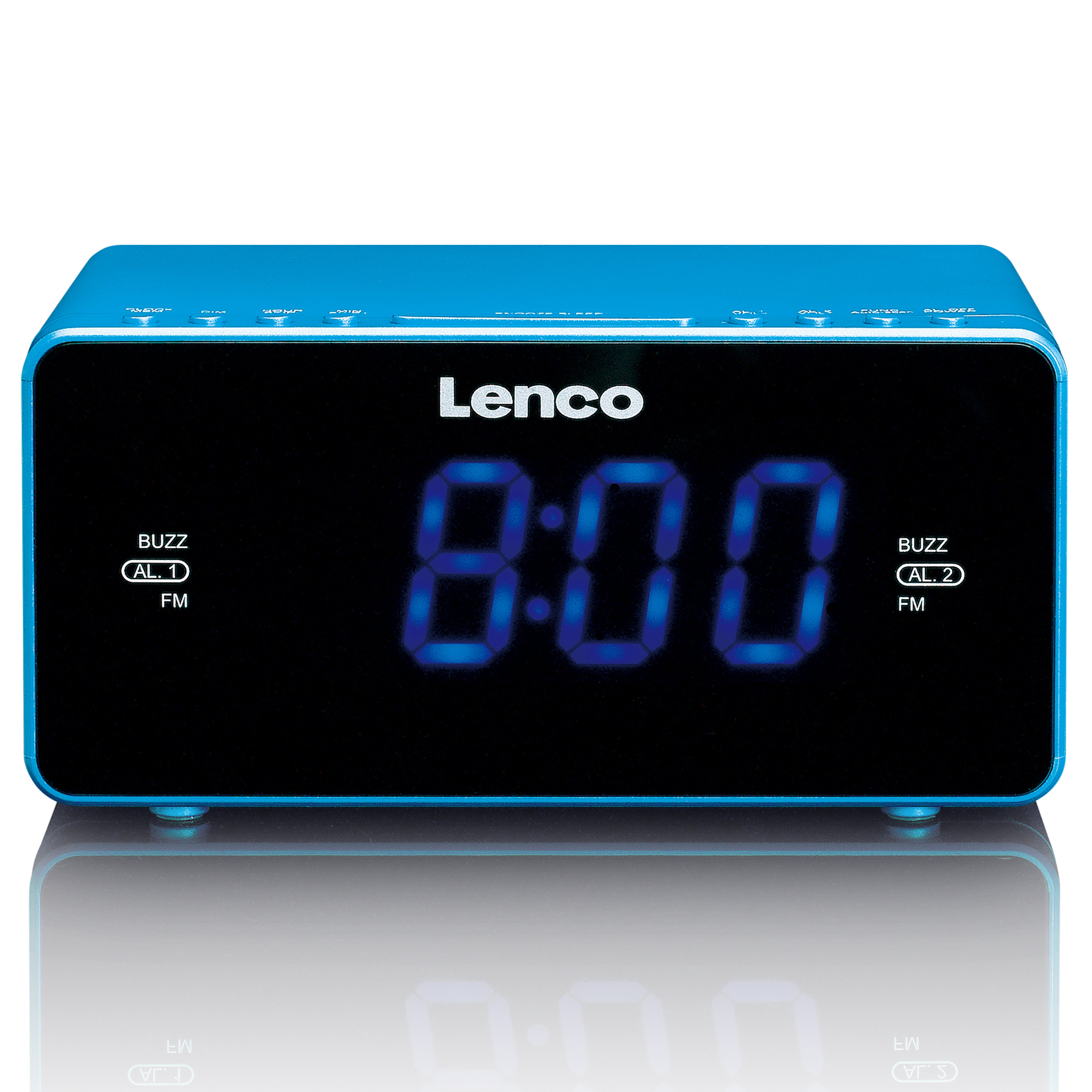 LENCO CR-520BU - Stereo FM clock radio with USB port - Blue – Lenco-Catalog