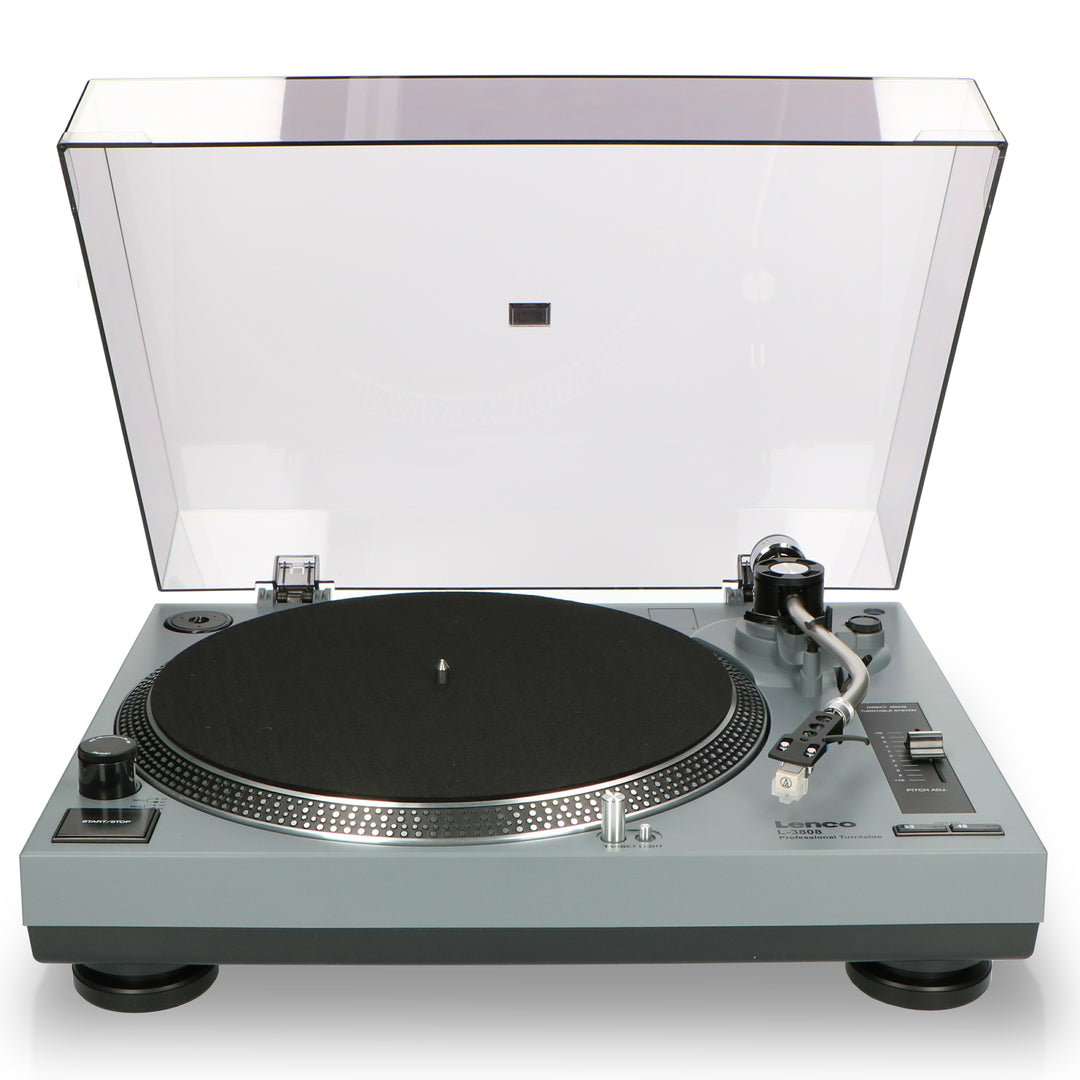 LENCO L-3808 Matt Grey - Direct drive turntable with USB / PC