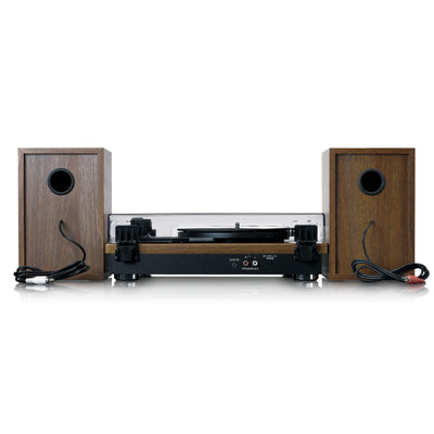 LENCO LS-100WD - Gramofon z 2 głośnikami zewnętrznymi - Drewno