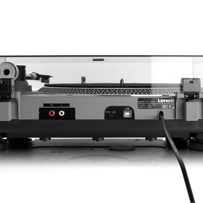 LENCO L-3808 Matt Grey - Gramofon z napędem bezpośrednim i kodowaniem USB / PC - Matt Grey