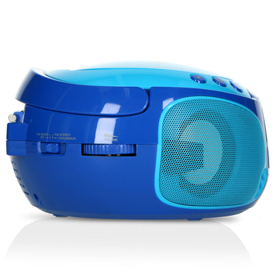 LENCO SCD-650BU - Portable FM Radio CD/MP3/USB Microphone & Light Effects - Blue