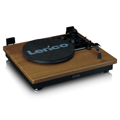 LENCO LS-100WD - Record Player with 2 external speakers - Wood