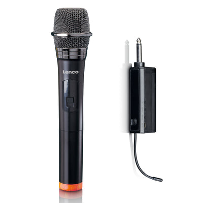 LENCO - MCW-011BK - Wireless microphone with 6,3 mm battery powered receiver