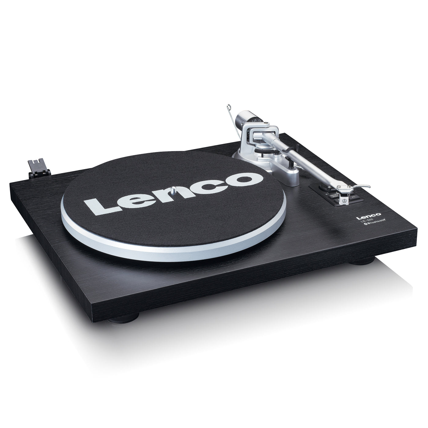 LENCO LS-500BK - Gramofon z wbudowanym wzmacniaczem i Bluetooth® oraz 2 głośnikami zewnętrznymi - Czarny