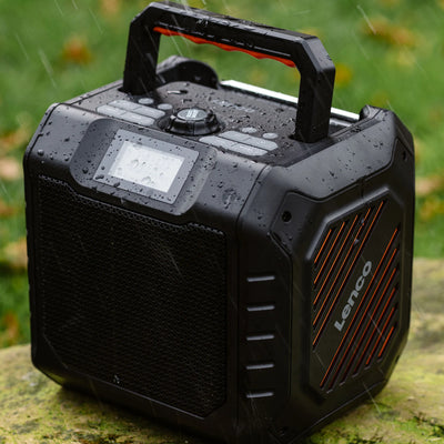 LENCO ODR-160GY – Powerful Portable Outdoor DAB+/FM Radio with Bluetooth® – IPX5 Water-Resistant – Grey