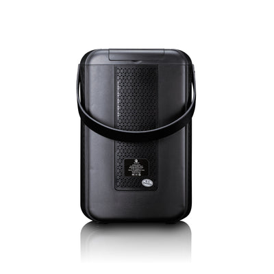 LENCO BTC-060BK - Karaoke system with Bluetooth®, rechargeable battery, wireless karaoke microphone, and disco LED lighting - Black