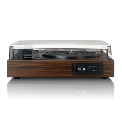 LENCO LS-15WD – Turntable with Bluetooth®, Two Built-In Speakers, and AT3600L Cartridge – Wood Finish