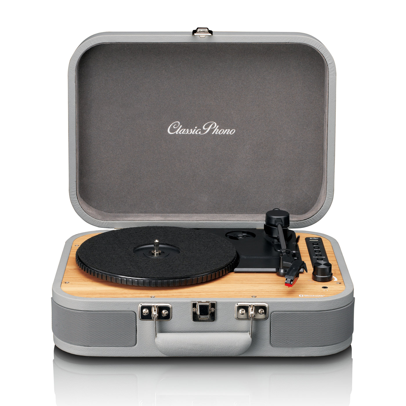 CLASSIC PHONO TT-116GY - Retro Bluetooth® turntable with built-in speakers - Grey