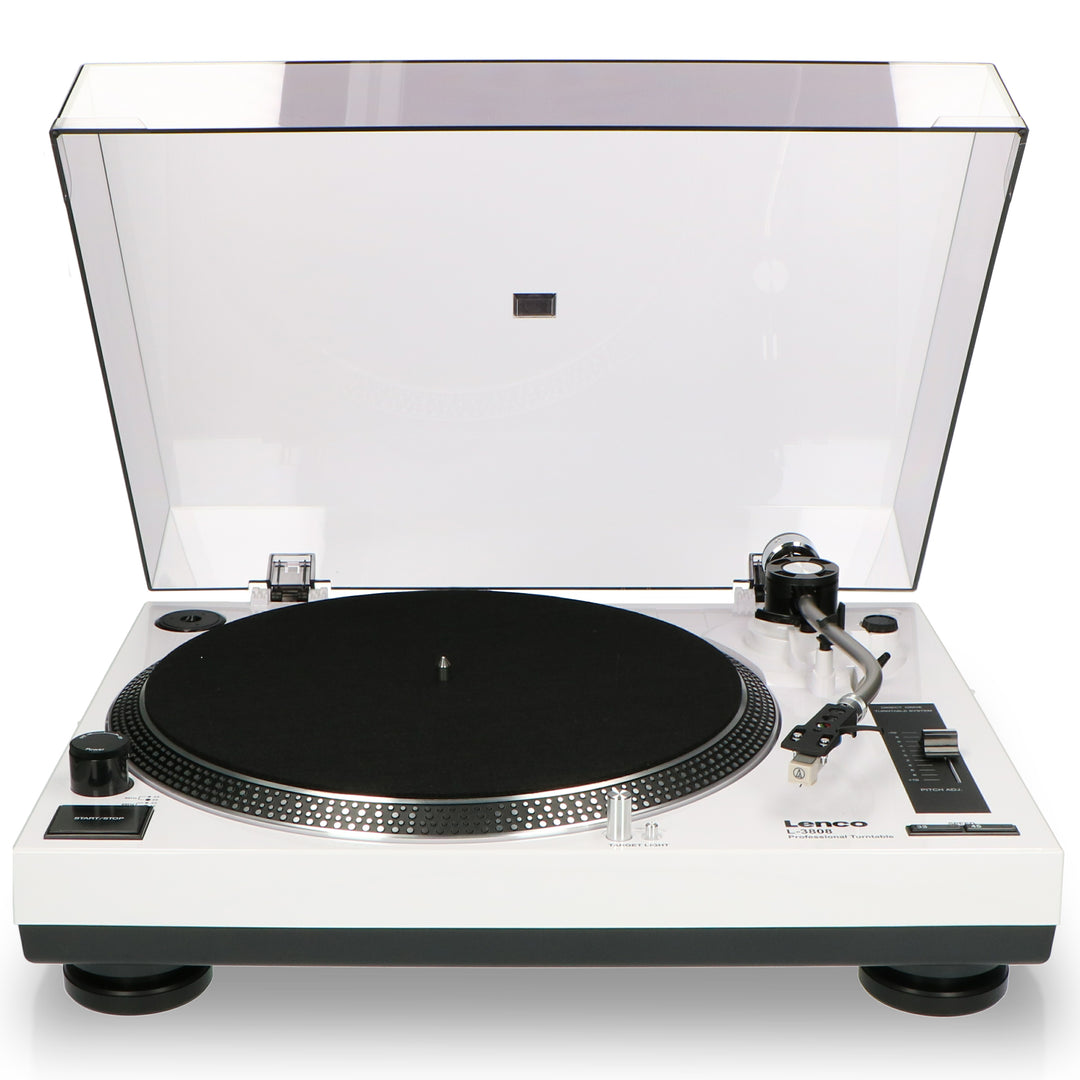 LENCO L-3808 White - Direct drive turntable with USB / PC Encoding