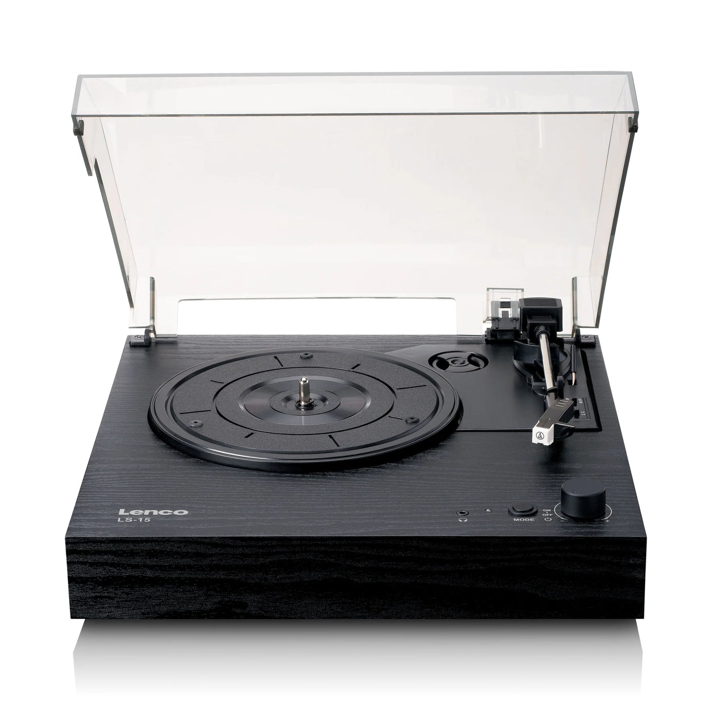 LENCO LS-15BK – Turntable with Bluetooth®, Two Built-In Speakers, and AT3600L Cartridge – Black