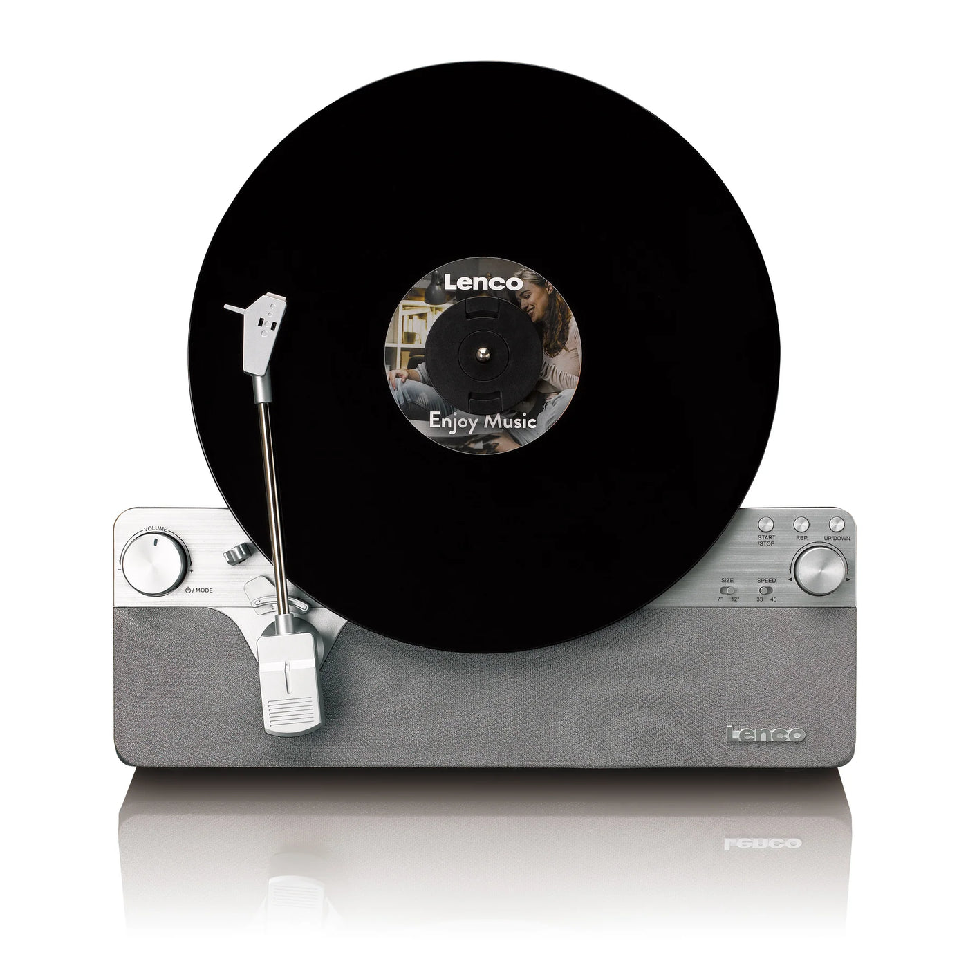 LENCO LSA-071SI – Fully Automatic Vertical Turntable with Built-in Speakers and Bluetooth® – Silver