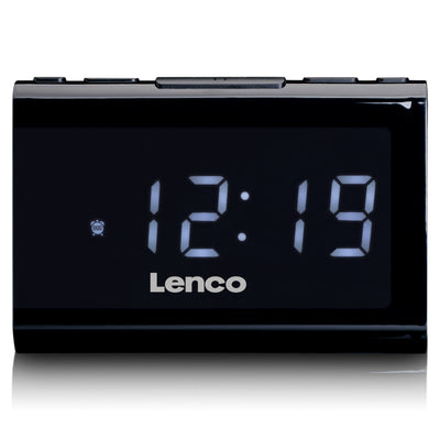 LENCO CR-525BK - FM clock radio with USB player and USB charger - Black