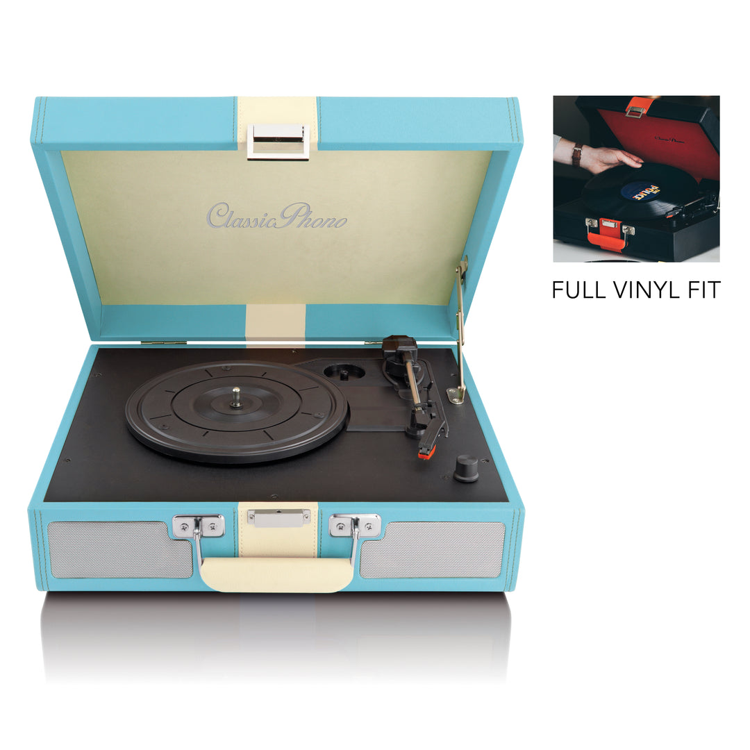 CLASSIC PHONO TT-33 Blue - Record Player in suitcase - Built-in