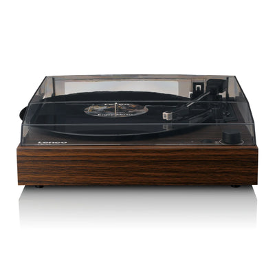 LENCO LS-15WD – Turntable with Bluetooth®, Two Built-In Speakers, and AT3600L Cartridge – Wood Finish