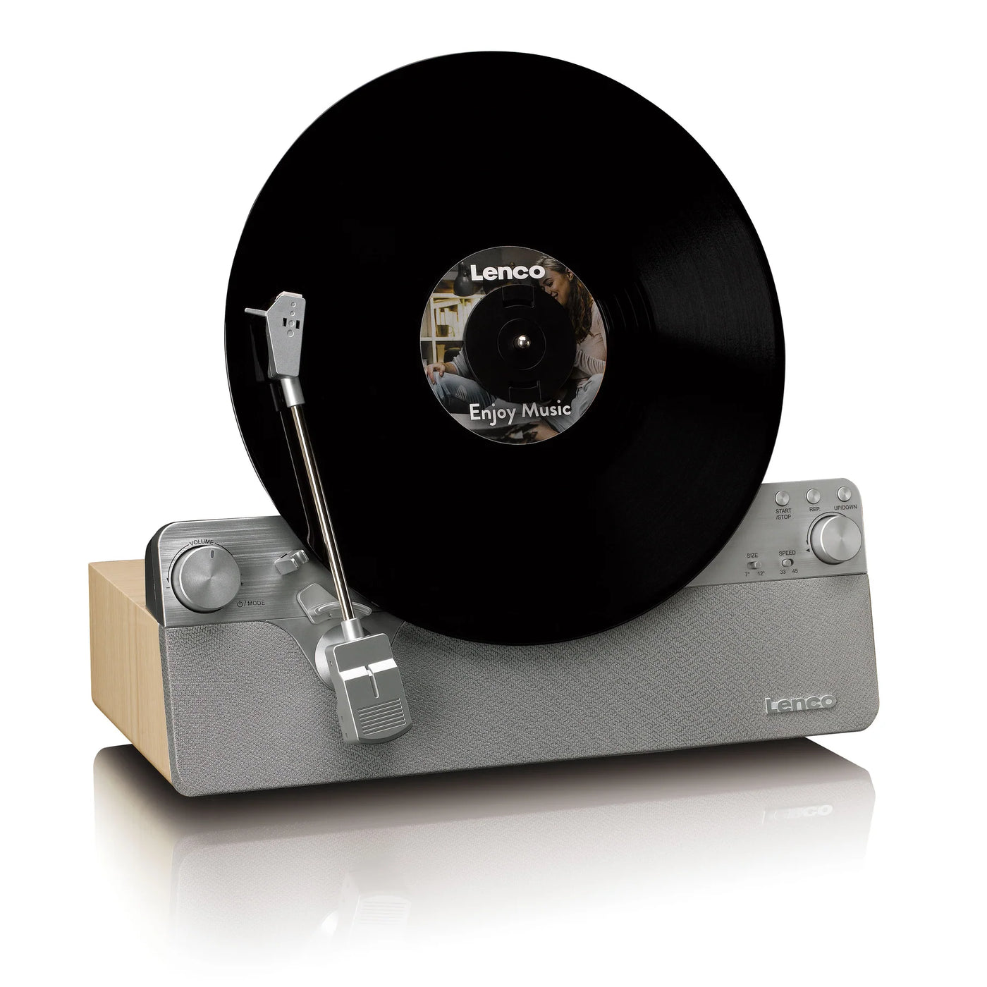 LENCO LSA-071SI – Fully Automatic Vertical Turntable with Built-in Speakers and Bluetooth® – Silver