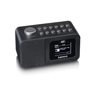 LENCO CR-625BK – DAB+/FM Clock Radio with Color Display, Sleep Timer, and Dual Alarm Function – Black