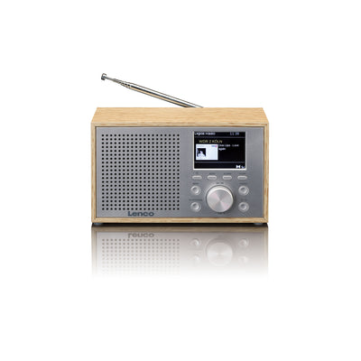 LENCO DAR-017WH - Kompaktowe i stylowe radio DAB+/FM z Bluetooth® i drewnianą obudową - Drewno dębowe