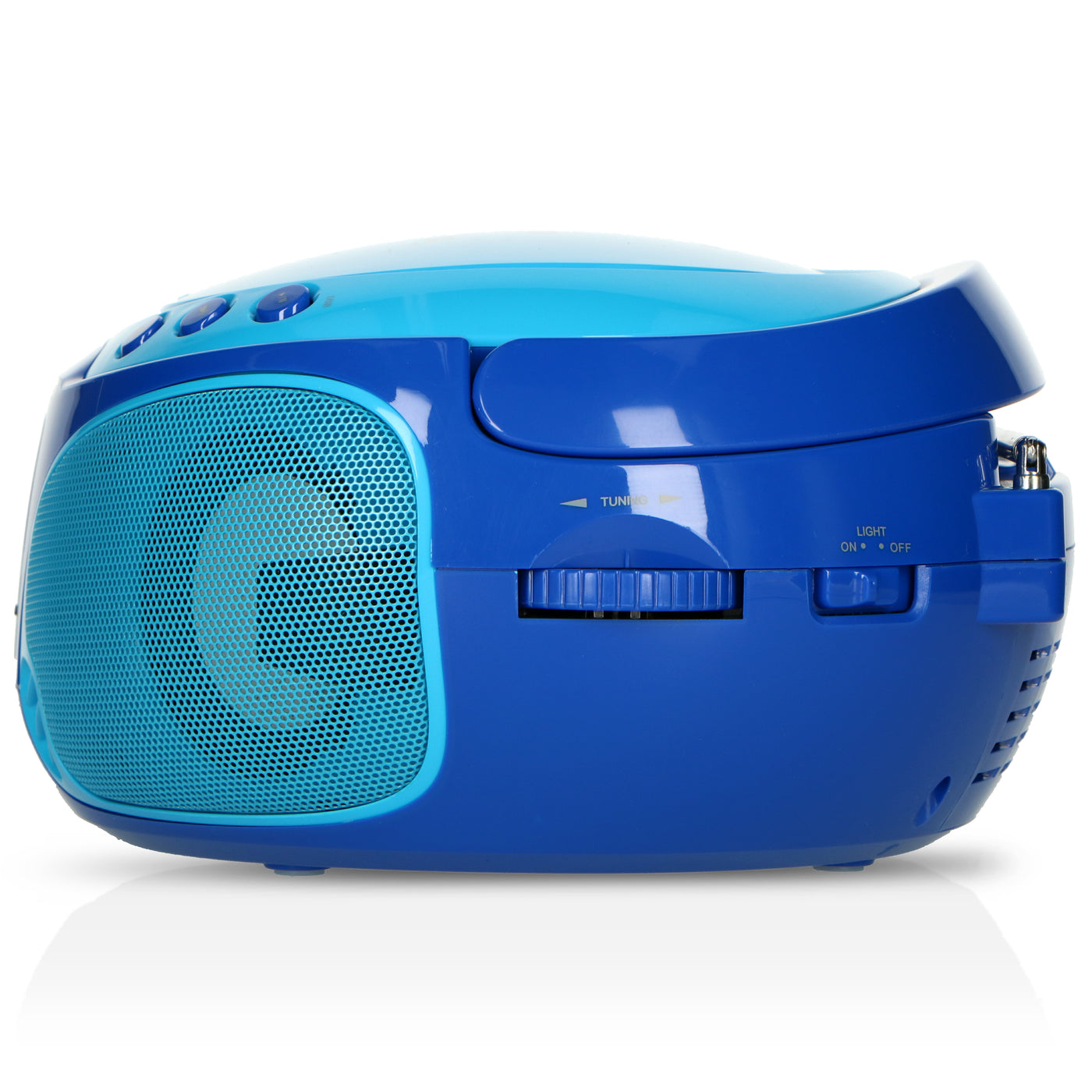 LENCO SCD-650BU - Przenośne radio FM CD/MP3/USB Mikrofon i efekty świetlne - Niebieski
