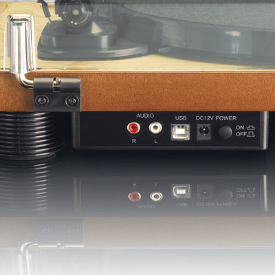 LENCO LS-50WD - Gramofon z wbudowanymi głośnikami Kodowanie USB - Drewno