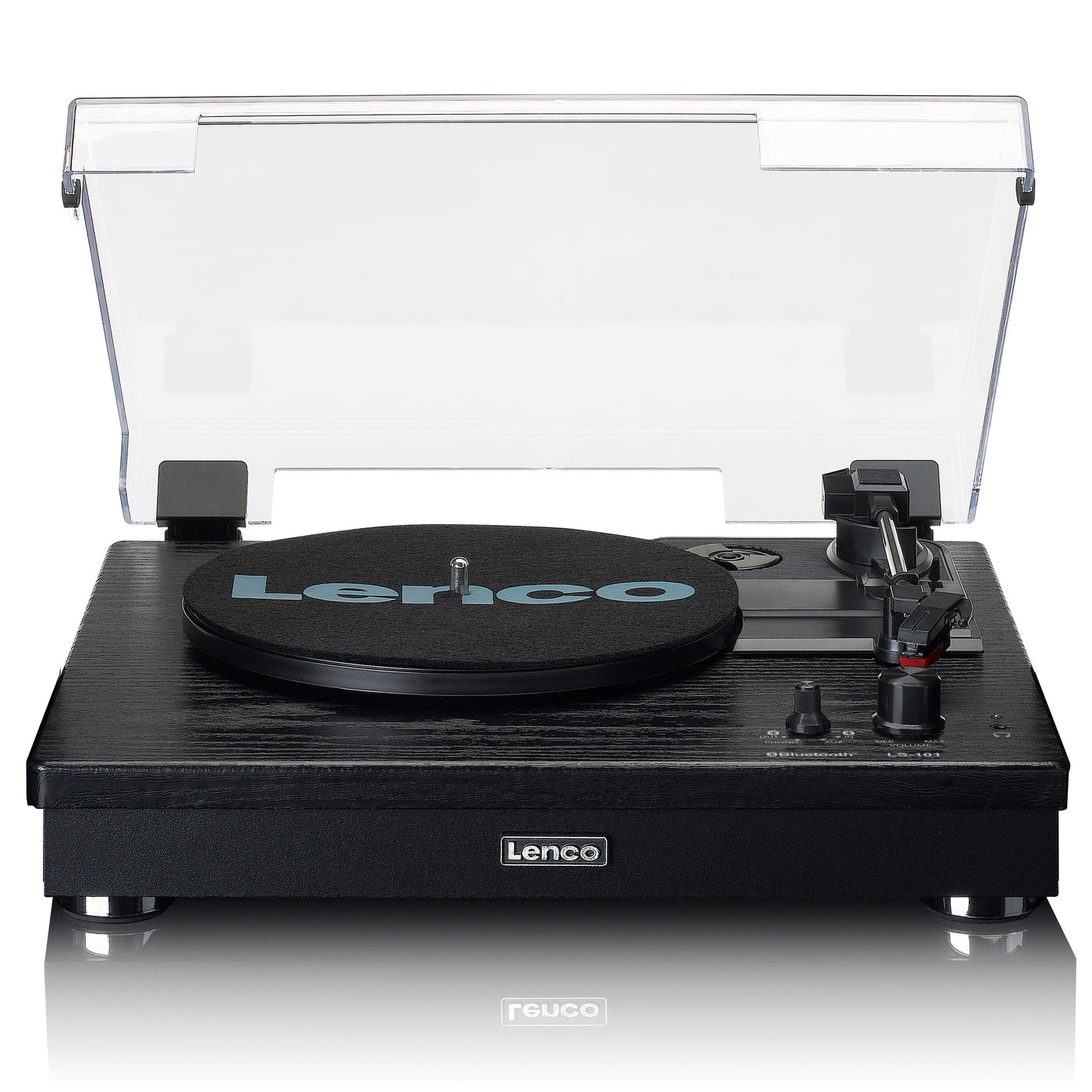LENCO - LS-101BK - Drewniany gramofon z napędem paskowym