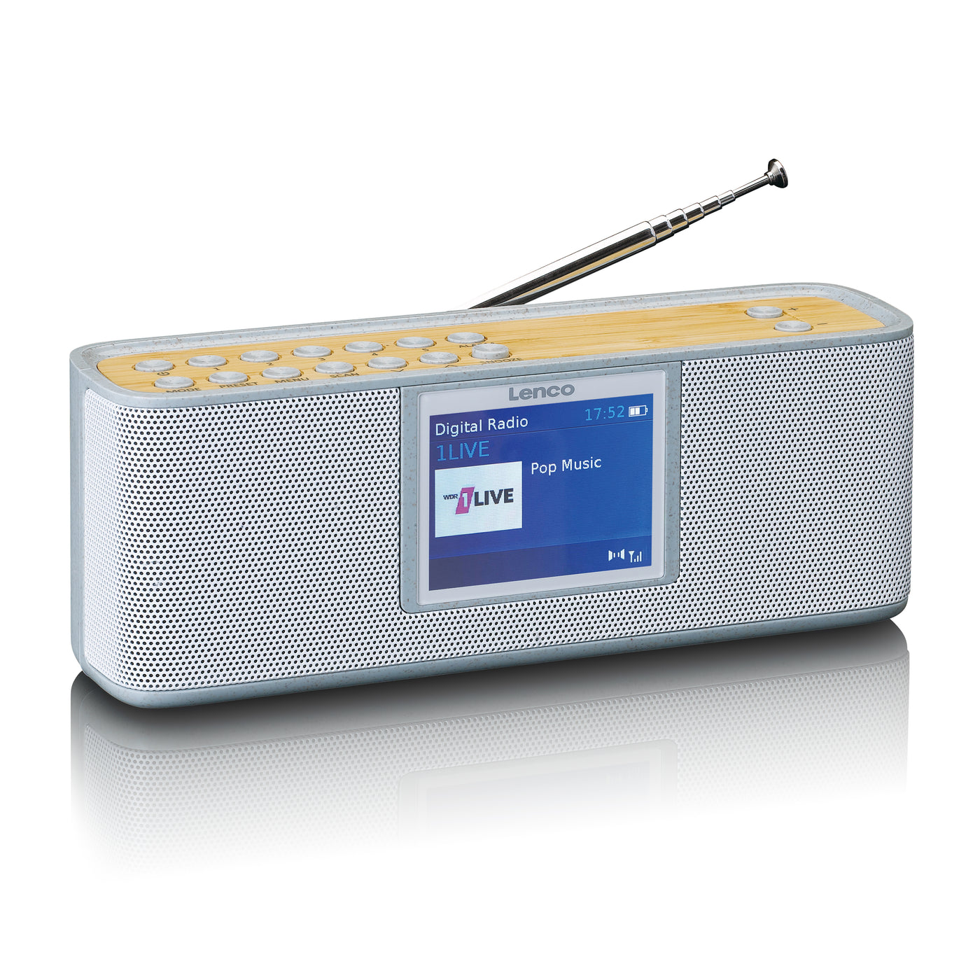5.0, PDR-046GY white/bamboo met - Lenco Bluetooth® – radio Eco LENCO DAB+ -Catalog