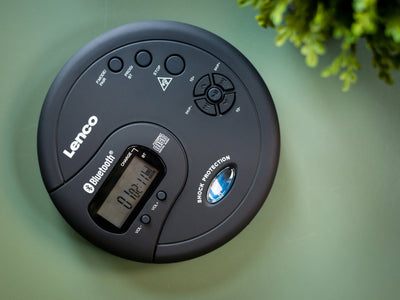 LENCO CD-300BK - Przenośny odtwarzacz CD-MP3 Bluetooth® z funkcją przeciwwstrząsową - Czarny