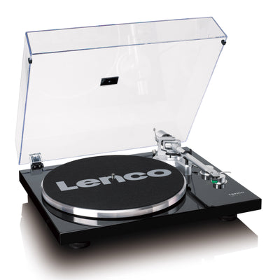 LENCO LBT-215BK - Record player with Bluetooth® and a metal platter, tonearm, and counterweight - Exclusive Piano Black finish