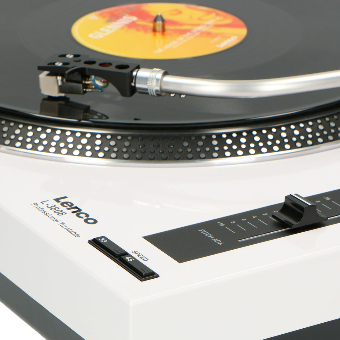 LENCO L-3808 White - Direct drive turntable with USB / PC Encoding