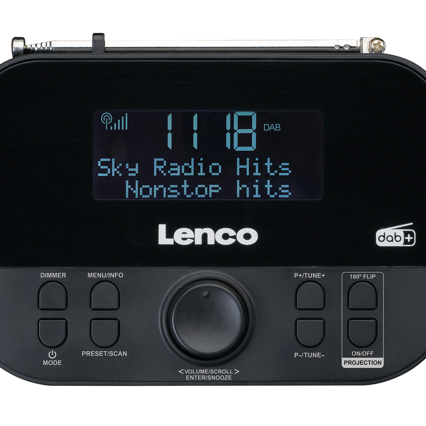 LENCO CR-615BK - DAB+ and projection radio FM – Black -Catalog Lenco - with Time