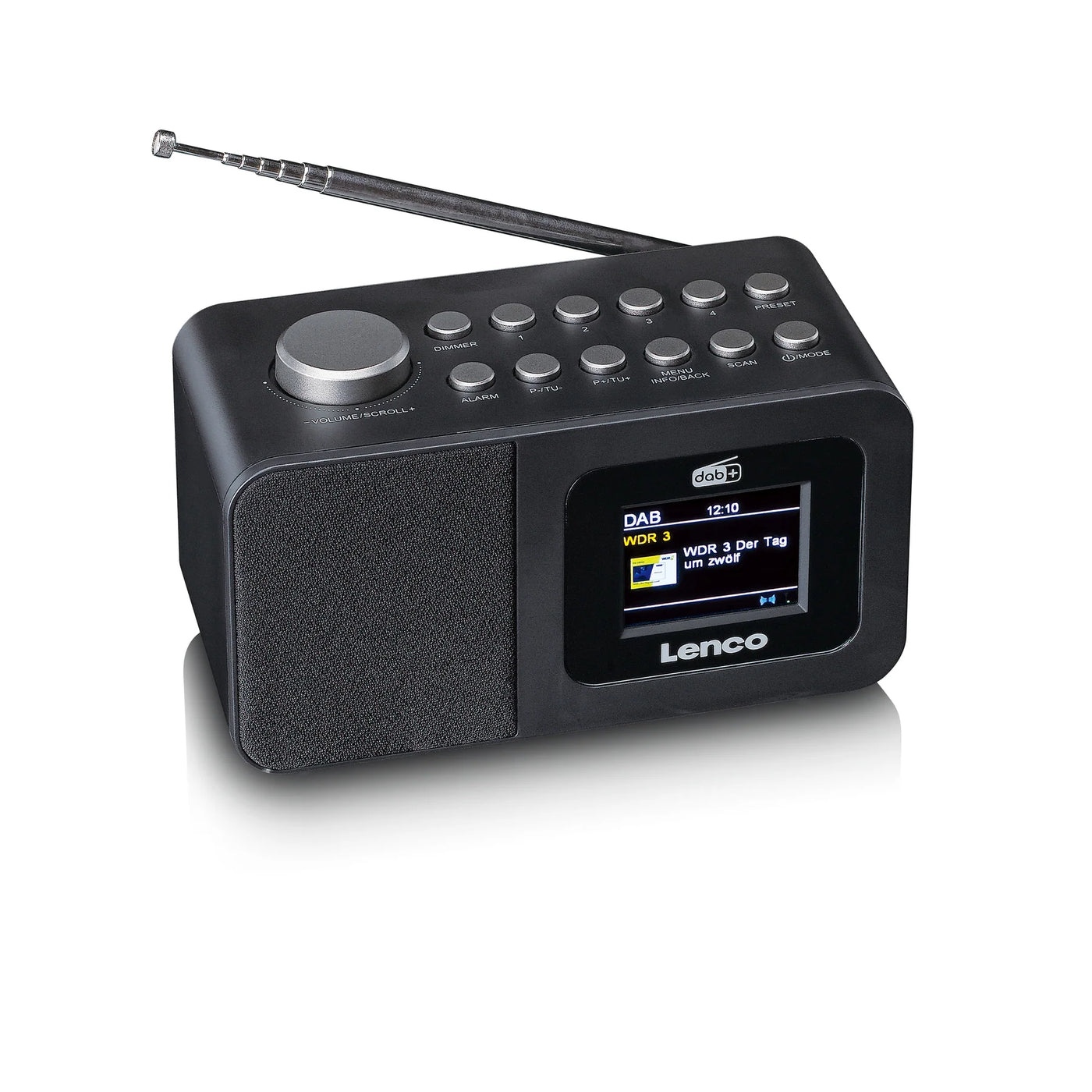 LENCO CR-625BK – DAB+/FM Clock Radio with Color Display, Sleep Timer, and Dual Alarm Function – Black