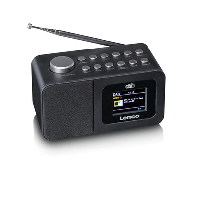 LENCO CR-625BK – DAB+/FM Clock Radio with Color Display, Sleep Timer, and Dual Alarm Function – Black