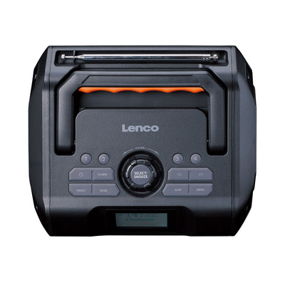 LENCO ODR-160GY – Powerful Portable Outdoor DAB+/FM Radio with Bluetooth® – IPX5 Water-Resistant – Grey