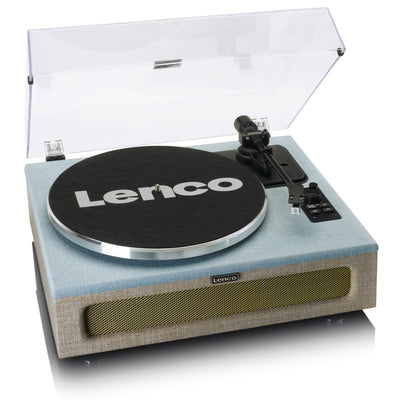LENCO LS-440BUBG - Gramofon z 4 wbudowanymi głośnikami - Tkanina