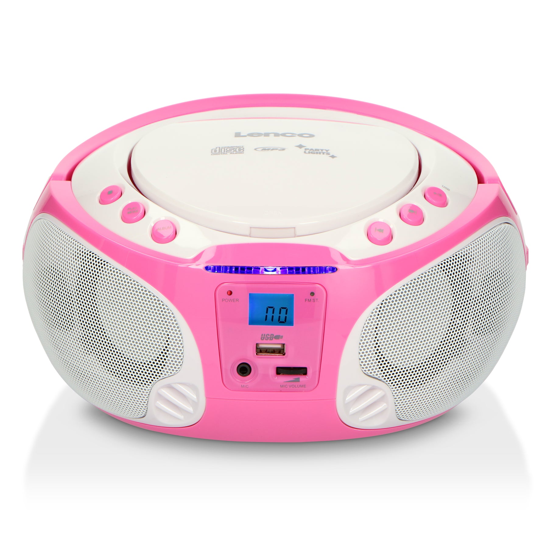 LENCO SCD-650PK - Portable FM Radio CD/MP3/USB Microphone & Light Effe –  Lenco-Catalog