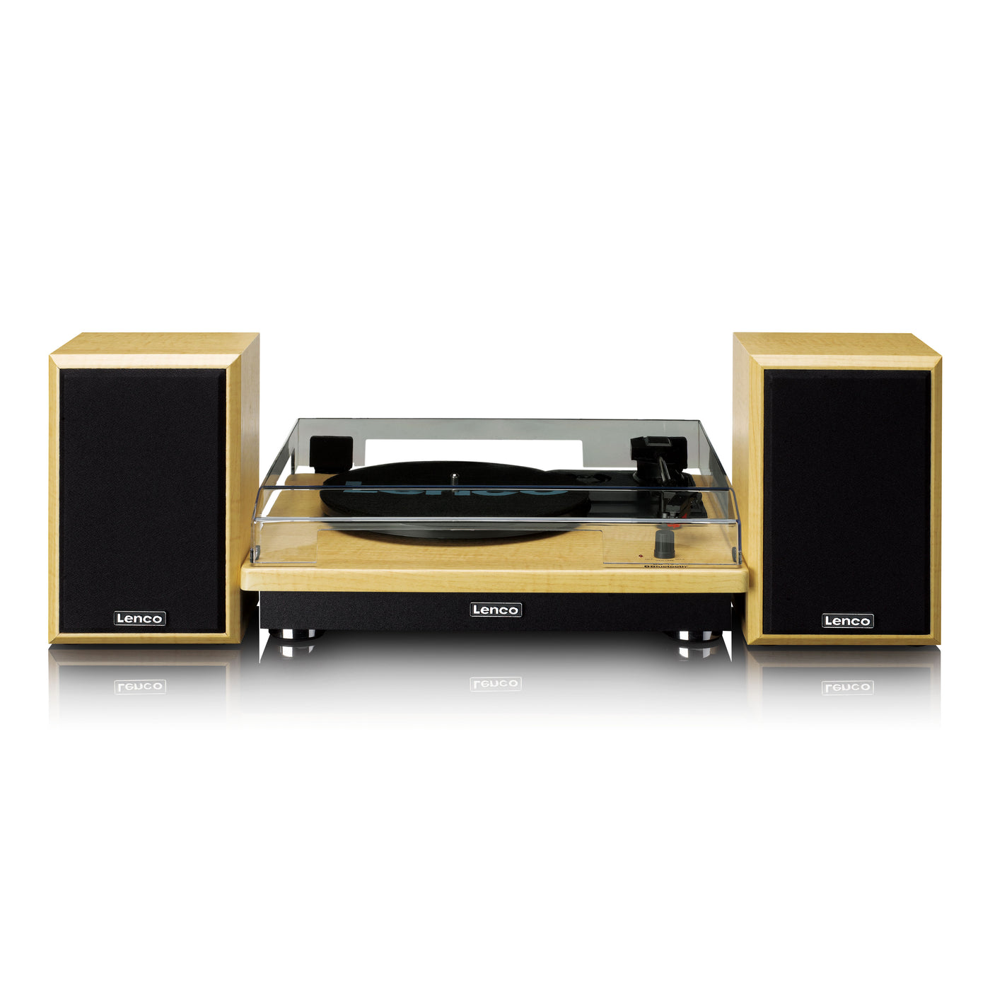 LENCO LS-100WD - Gramofon z 2 głośnikami zewnętrznymi - Drewno