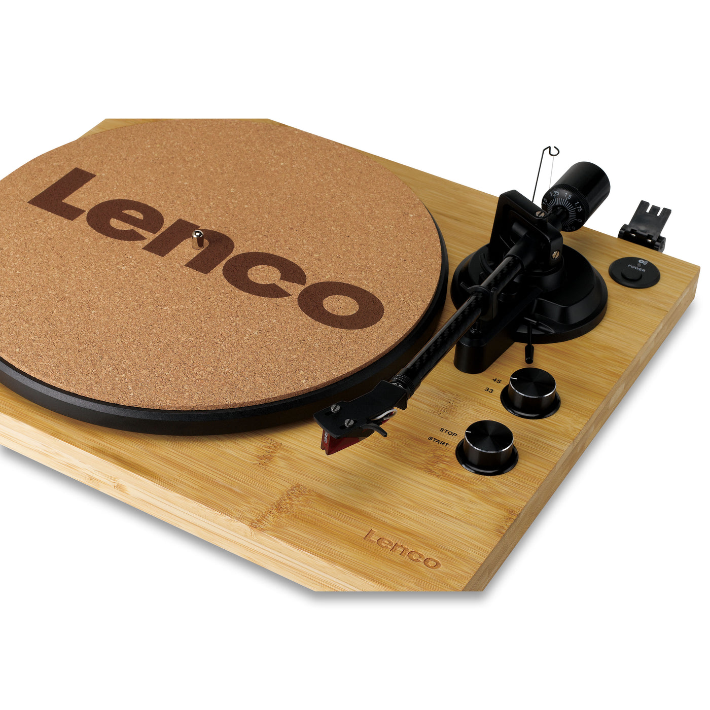 LENCO LBT-335BA - Gramofon z Bluetooth®, obudową bambusową i wkładką Ortofon 2M Red