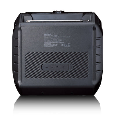 LENCO ODR-160GY – Powerful Portable Outdoor DAB+/FM Radio with Bluetooth® – IPX5 Water-Resistant – Grey