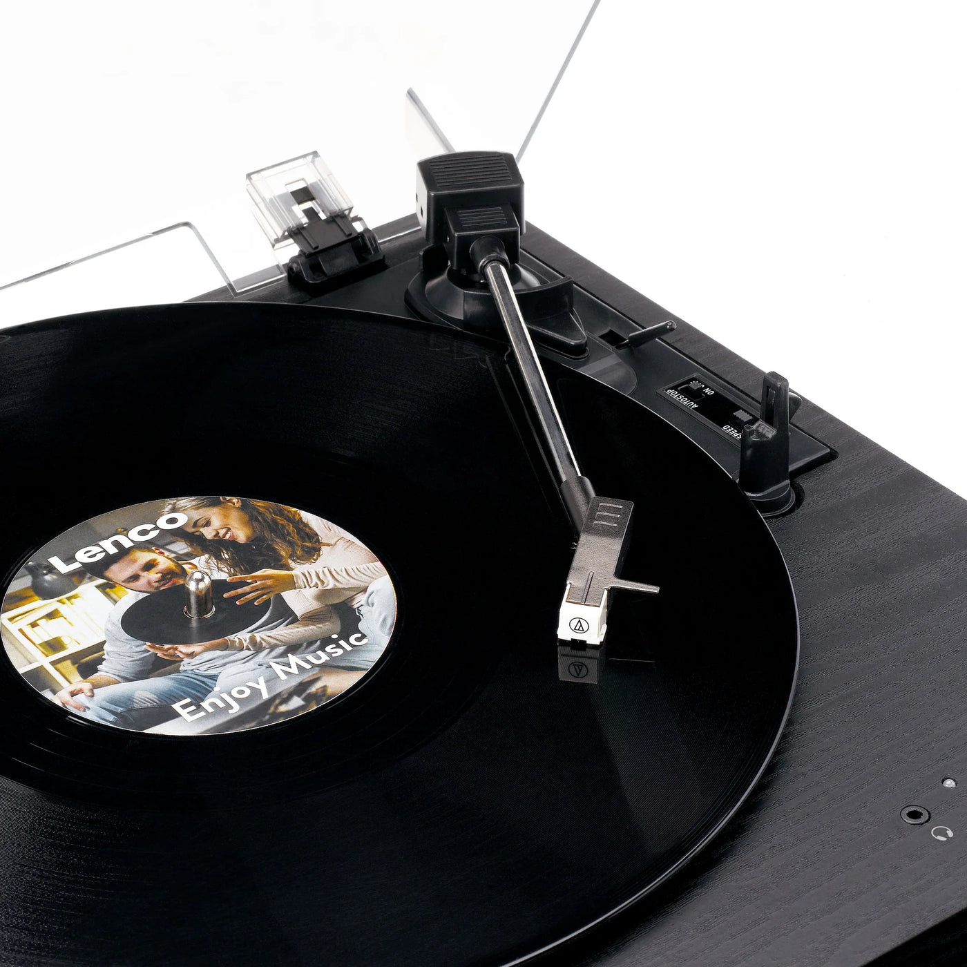 LENCO LS-15BK – Turntable with Bluetooth®, Two Built-In Speakers, and AT3600L Cartridge – Black