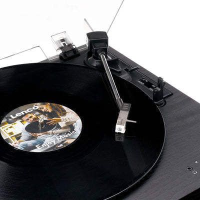 LENCO LS-15BK – Turntable with Bluetooth®, Two Built-In Speakers, and AT3600L Cartridge – Black