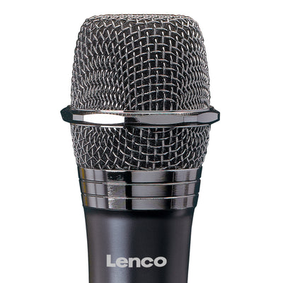 LENCO - MCW-011BK - Mikrofon bezprzewodowy z odbiornikiem zasilanym baterią 6,3 mm